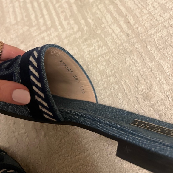 Gucci Denim Slide Sandals 38 - Picture 4 of 6